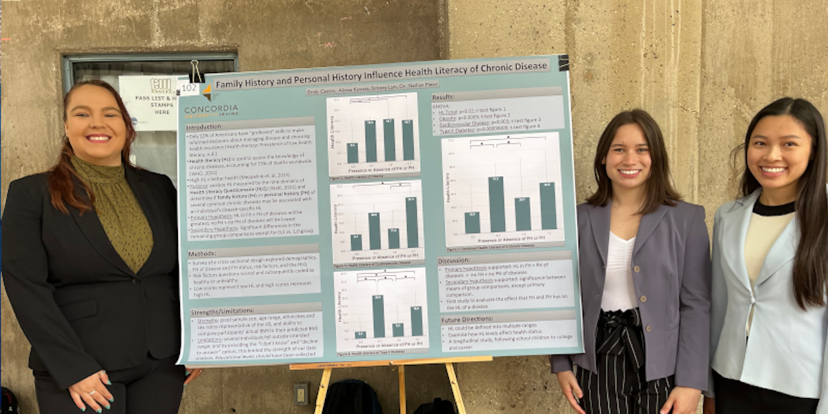 Emily Castro, Alyssa Kawata and Britney Lam’s research centered on health literacy and chronic disease.